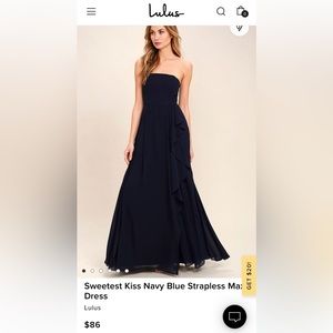 Lulus Maxi Dress! Navy blue color, brand new, never used (with tag). Size XL